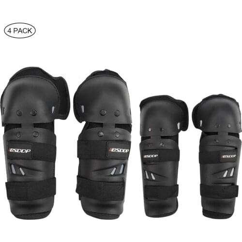 4PCS/Set Kneepad Elbow Long Leggings Shatter-resistant Elbow Knee Pad Protection Shin Guards Outdoor Riding Safety Gear
