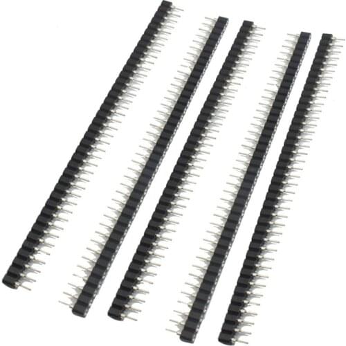 5 Pcs 40 Pins Single Row Round Header Socket Connector Female