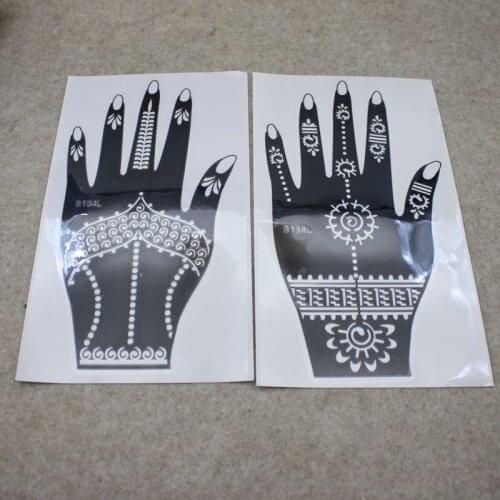 50 Sheets Henna Tattoo Stencils For Body Paint,Flower Glitter Airbrush Mehndi Hand Henna Tatoo Templates Large Stencil 21*12cm