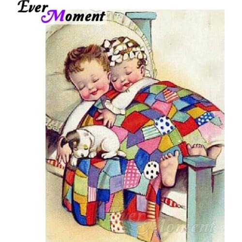 Ever Moment Diamond Painting Child Cross Stitch 5D DIY Mosaic Full Square Rhinestones Diamond Embroidery Handmade Gift ASF1318