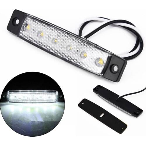 1PCS Car LED Bulb White 12V 6 LED Side Marker Light LED Signal Light For Trailer Truck Boat BUS Indicator RV Lamp