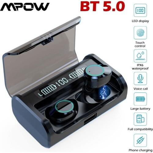 True 3D Stereo Sound Wireless Earbuds Bluetooth 5.0 Touch Control Waterproof Sport Headset With 3300mAh Charging Box IOS Android