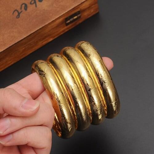 Newest Dubai big Gold silver Bangles Women Men 1pc Gold women Bracelets African European Ethiopia men Jewelry Bangles gift