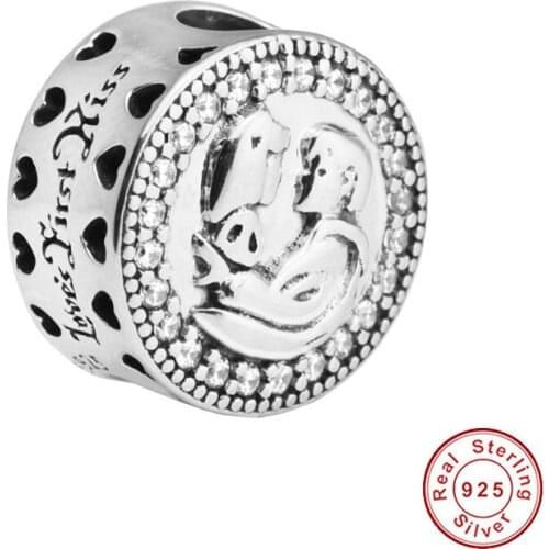 QANDOCCI Beads Fits Original Bracelets 925 Sterling Silver Snow White 80th Anniversary Charm Bead Women DIY Jewelry Finding