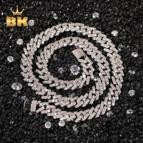 The Bling King 9mm Cuabn Chain CZ Iced Out Spring Clasp Link Necklaces Zircon Pave Luxury BlingBling Fashion Hiphop Jewelry