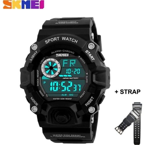 SKMEI NEW SKMEI Outdoor Sport Mens Watches Army Waterproof LED Display Digital Bracelet For Male Wristwatch Gift reloj hombre