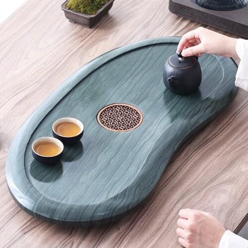 Chinese Style Tea Tray Vintage Stone Creative Water Storage Tea Tray Tea Accessories Bandeja Comida Teaware Tools DI50CP