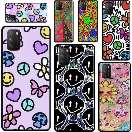 Trippy Face Hippie Indie Aesthetic Y2K For POCO X3 Pro M3 F1 F2 F3 Phone Case For Xiaomi Mi 11 Lite 9 10 A3 Mi 11 Ultra 10T Pro