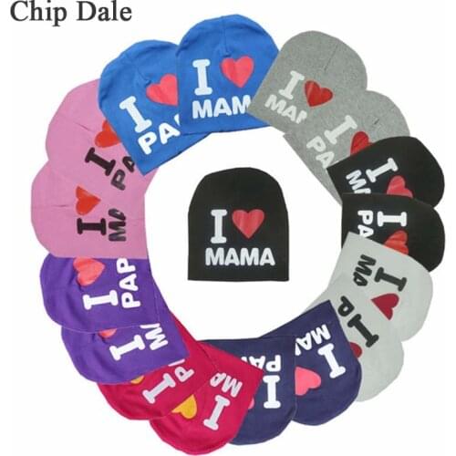 Baby Letter Hat I Love Mama Papa Cotton Cap Infant Toddler Children Kids Beanie Caps