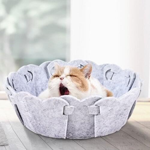 Cats Bed House Pet House Felt Cloth Universal Cats Nest Easy to Disassemble Dirt-resistant RERI889