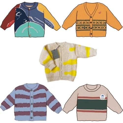 EnkeliBB Children Winter Knit Cardigan Fashion Brand Design Boys Girls Winter Keep Warm Thicken Jacket Kids Winter Clothing