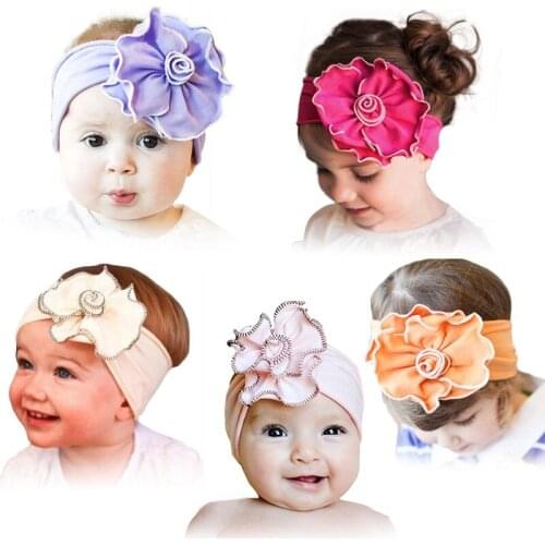 Hooyi Cotton Flower Baby Girls Hairband Children Hair Accessories Infant Headband Hair Bands Kids Hairpins Headwear H14