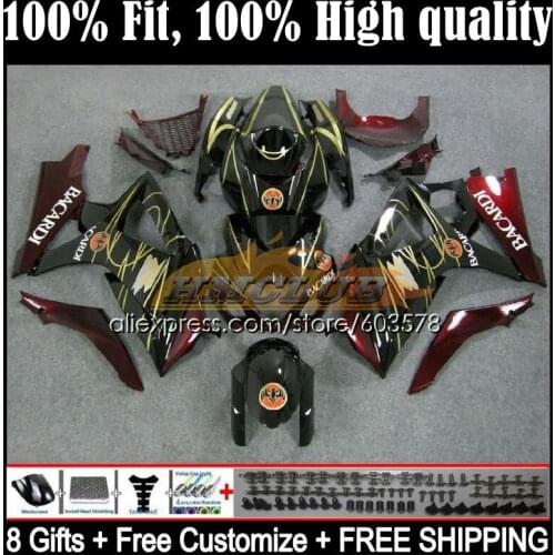 Injection For SUZUKI GSXR1000 GSX R1000 K7 GSX-R1000 13CL.16 GSXR-1000 07 08 GSXR 1000CC 1000 CC 2007 2008 Fairing BACARDI bats