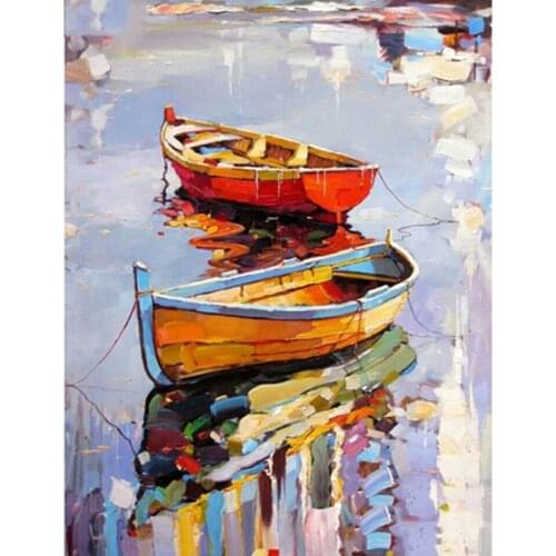 Abstract Two Boats Still life Painting By Numbers Wall Art Picture Acrylic Painting For Home Decoration Drop Shipping 50x65cm