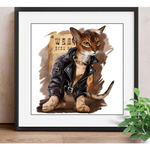 Full Square Diamond Painting Cat DIY Cartoon Diamond Embroidery Animals 5D Picture Of Rhinestone Decor Home