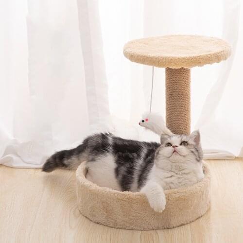 Cat scratcher sisal rope furniture climbing tree playground rascador para gato cats scratching post wooden tree house climbing
