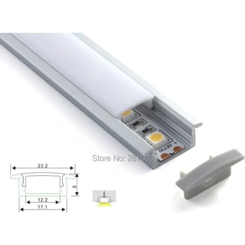 20 X 2M Sets/Lot 8mm tall recessed aluminium led housing and linear flange led strip aluminum channel for ceiling wall lamp