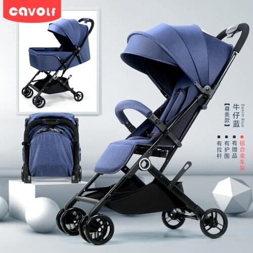 Lightweight Luxury Baby Stroller 2 in 1 Portable High Landscape Reversible Stroller Travel Pram