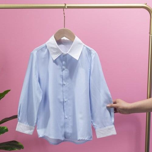 Boys Girls Summer School White Dress Shirt Boys Dress Shirts Children Formal Blouse Kids Girls JK Show Blouse Teenager Clothing