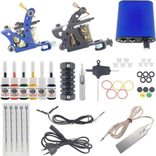 Tattoo Kit for Permanent Makeup Tattoo Power Supply Tattoo Ink Tattoo Needles Foot Pedal Tattoo Grip for Beginner