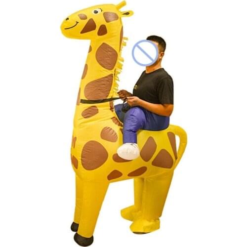 Yellow Giraffe Halloween Adult Cosplay Inflatable Suit Festive Party Clothing