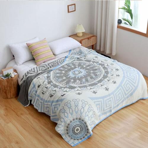 Nordic mandala throw blanket cotton gauze quilt geometric sofa blanket summer cool bed cover soft Bedspread bedroom decor boho