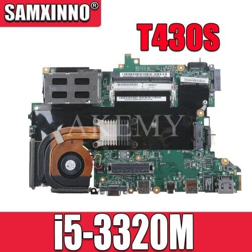High quality For Thinkpad T430S T430SI Laptop motherboard 04X3687 With SR0MY I5-3320M CPU HM76 100% working well