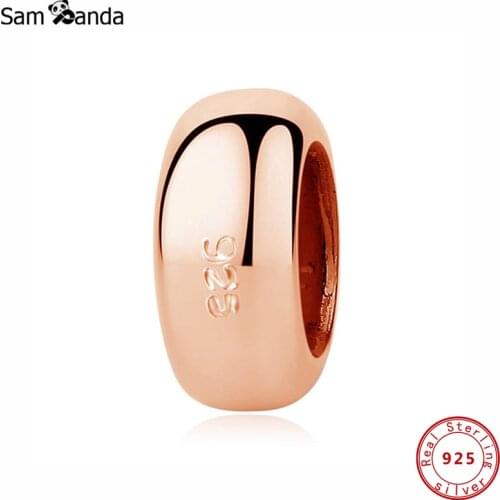 Original 925 Sterling Silver Bead Charm Classic Open Bangle Spacer Charms Stopper Fit Bracelets Women DIY Jewelry