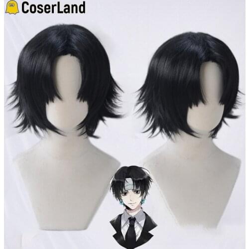 Hunter X Hunter Cosplay Accessories Kulolo lushilufelu Black Short Wig Heat Resistant Synthetic Hair with Wig Cap Halloween Prop