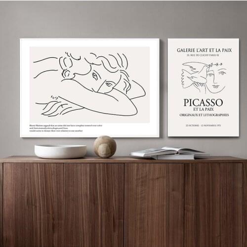 Picasso Matisse Art Line Drawing Poster Abstract Minimalist Wall Art Canvas Print Famous Painting Moder Decorative Picture