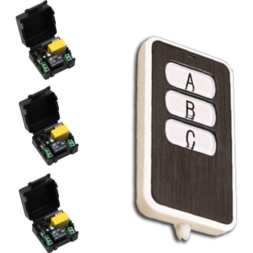 RF Wireless Remote Switch Remote Power Control Switch For Lamp Lighting Motor AC 220V 1CH Relay Module 3 board with Transmitter