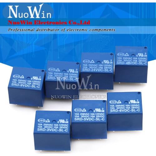 5pcs Relay SRD-03VDC-SL-C SRD-05VDC-SL-C SRD-06VDC-SL-C SRD-09VDC-SL-C SRD-12VDC-SL-C SRD-24VDC-SL-C SRD-48VDC-SL-C 10A 5PIN T73