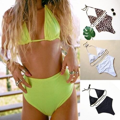 Sexy Bikini Set 2021 New Arrival Women High Waist Two Piece Swimsuti Leopard Print Swimwear Female Bathing Suit Beachwear
