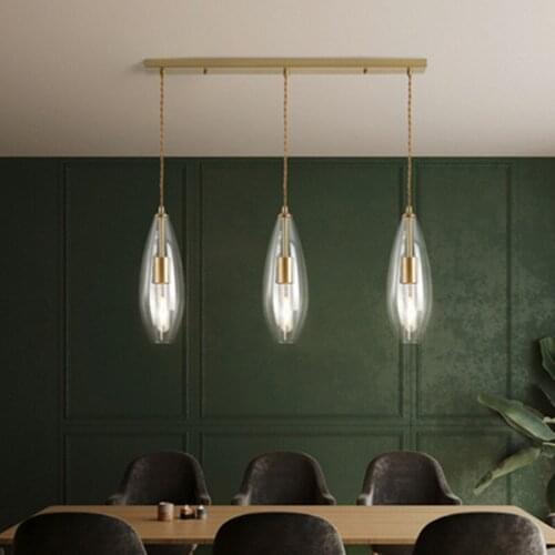 Modern single-light dining room bedroom living room pendant light clear glass pendant lamp kitchen island bar hanglamp