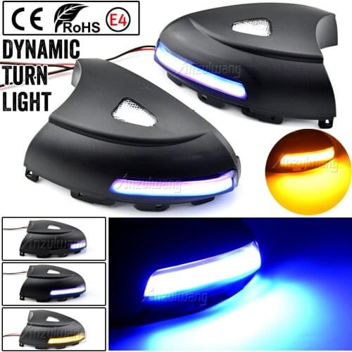 2pcs Side Mirror indicator Dynamic Sequential Flowing LED Turn Signal Light Puddle Light For VW Volkswagen Tiguan MK1 2008-2016