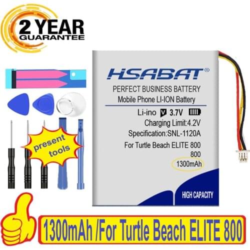 Top Brand 100% New 1300mAh Battery for Turtle Beach ELITE 800 Headset Batteries + free gfit