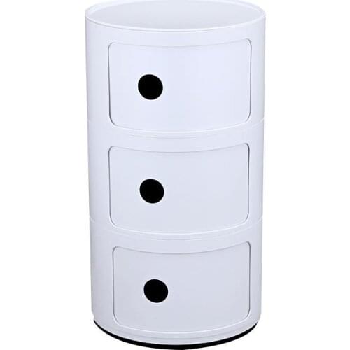 Yonntech 3 Tier Drawer Round Bathroom Cabinet Corner Cupboard Storage Bedside End Table