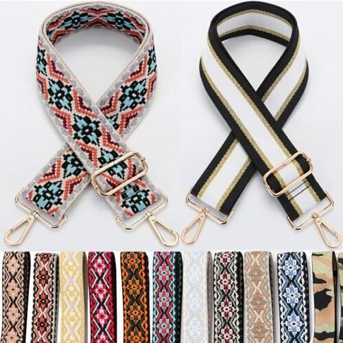 Jacquard Bag Strap Women Handbag Belt Wide Shoulder Bag Strap Replacement Strap Accessory Bag Part Adjustable Belt For Bag 130cm