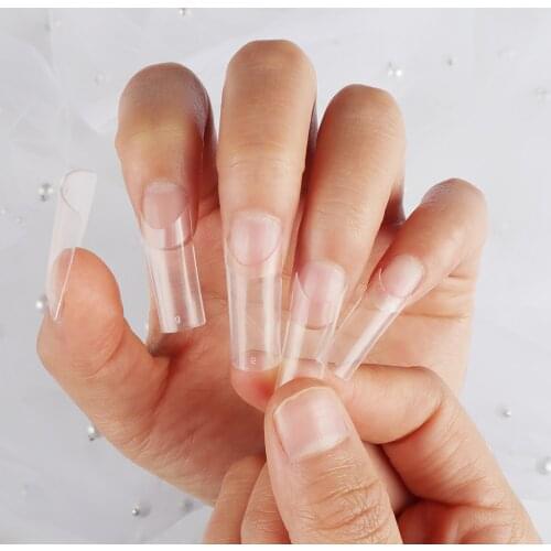 Womens fake nails tips 500 pcs Acrylic professional nail material For nail extension c curve nail tips french Press On nails