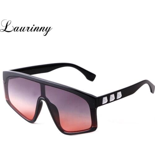 Steampunk Oversized Sunglasses Women Rivet Semi-Rimless One Piece Lens Shades Eyewear Windproof Outdoor Sun Glasses UV400 Female
