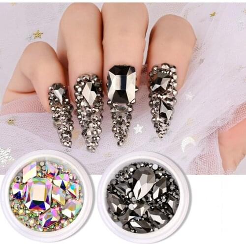 1Box Manicure Decor Shining Nail Beauty Rhinestone Fashion 3D Nail Decor for False Nails