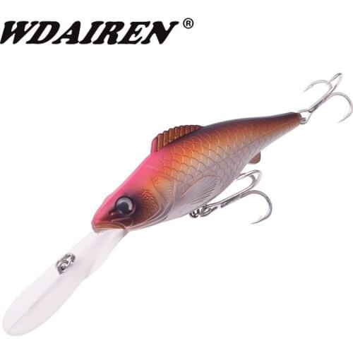 1PCS Big Lips Minnow Fishing Lures 12.5cm 15g Deep Sea Bass 3D Eyes Artificial Hard Bait Wobbler Diving Swimbait Crankbait Pesca