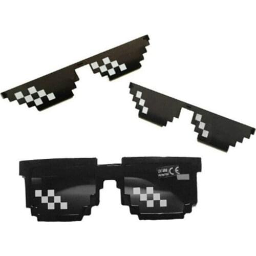 8 Bit Thug Life Sunglasses Pixelated Men Women Brand Party Eyeglasses Mosaic UV400 Vintage Eyewear Unisex Gift Toy Glasses