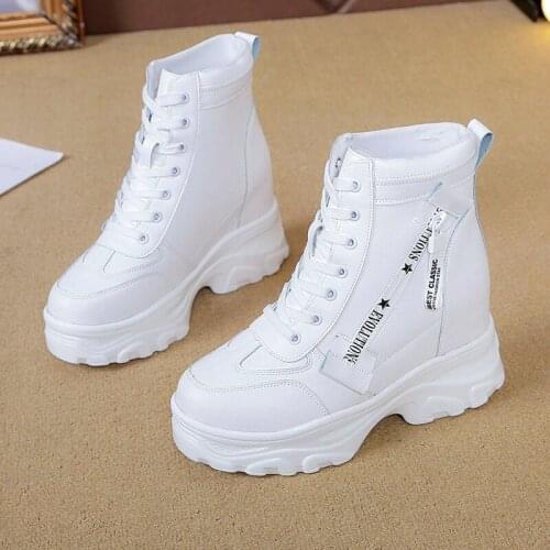 Martin Boots Short Plush Wedge Shoes Woman 2021 New Winter Women Ankle Boots Ladies PU Platform Booties For Female Shoes