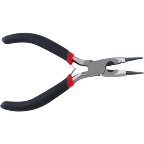 1pc 128x65x10mm (5.03"x2.55"x0.39") Black Round Nose Plier Wire Cutter Beading Jewelry Tool Equipment for DIY Handmade
