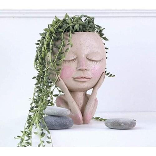Flowerpot Indoorcreative Portrait Vase Succulentflower Containerplantgarden Decorationvase Head Nordic Home Desktop Decorations