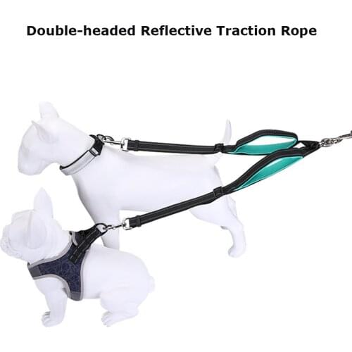 Double Leashes Pet Dog Coupler Leash Walking Lead Traction Rope for Two Dogs Running or Training Rope Leash Pet Accessorie