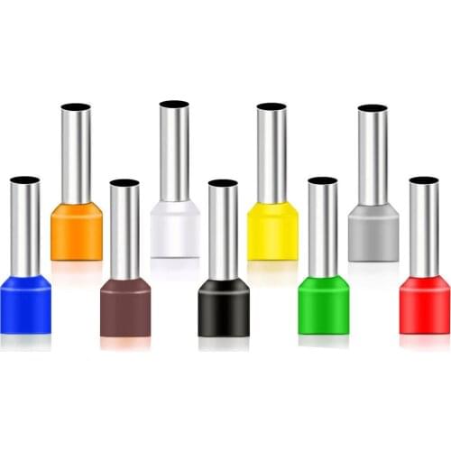 E10-12 Tube insulating Insulated terminals 10MM2 Cable Wire Connector 100PCS/Pack Insulating Crimp Terminal Connector