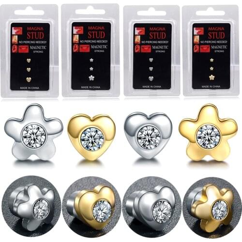 Hot Sale 1PC Fake Cheater Non Pierced Magnetic Ear Lip Labret Nose Stud Body Jewelry No Piercings Magnetic Tunnel Plugs Earrings