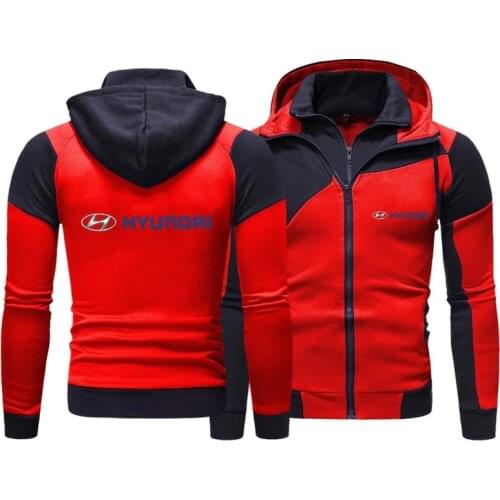 2021 New Spring Autumn Hyundai Car Logo Men Fashion Outwear Jacket Zipper Hooded Casual Harajuku High Quality Hoody 4 Colors L